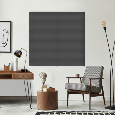 Tensioned Dovestone Onyx Pleated Honeycomb Blind Bottom Up Open