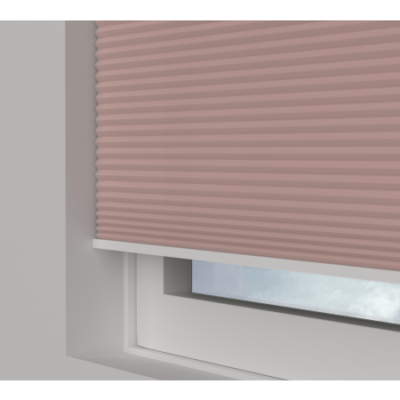 Free Hanging Dovestone Orchid Pleated Honeycomb Blind Side View