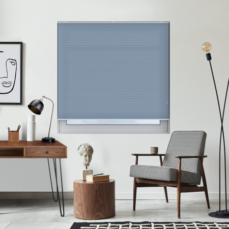 Free Hanging Dovestone Sky Pleated Honeycomb Blind Bottom Up Closed