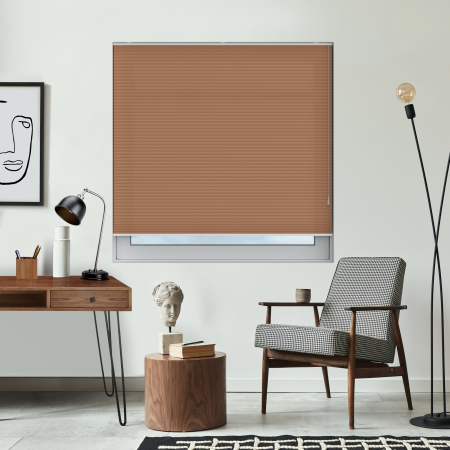 Free Hanging Dovestone Terra Pleated Honeycomb Blind Bottom Up Closed