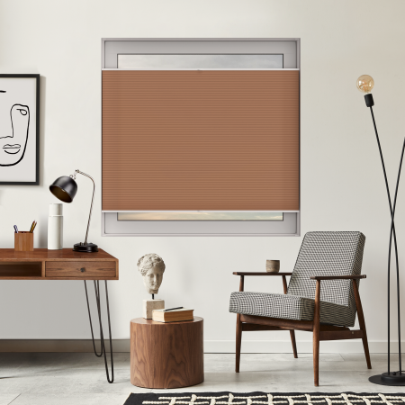 Tensioned Dovestone Terra Pleated Honeycomb Blind Bottom Up Closed