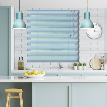 Duck Egg Venetian Blinds Open