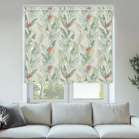 Eden Palm Green Pelmet Roller Blinds