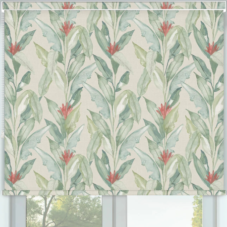 Eden Palm Green Pelmet Roller Blinds Frame