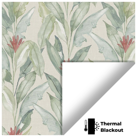 Eden Palm Green Pelmet Roller Blinds Hardware