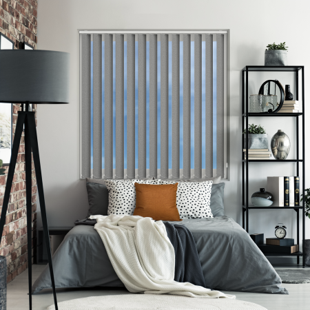Eden Shadow Grey Vertical Blinds Open
