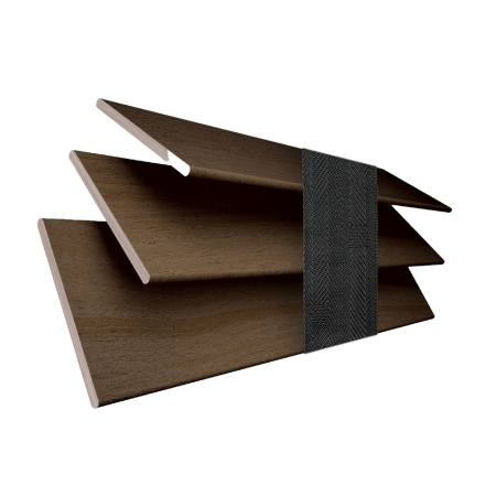 Fired Walnut with Jet Tape Wood Venetian Blinds 3 Slats