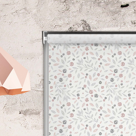 Floral Scatter Blush Cordless Roller Blinds Product Detail