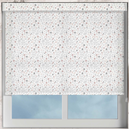Floral Scatter Blush Pelmet Roller Blinds Frame