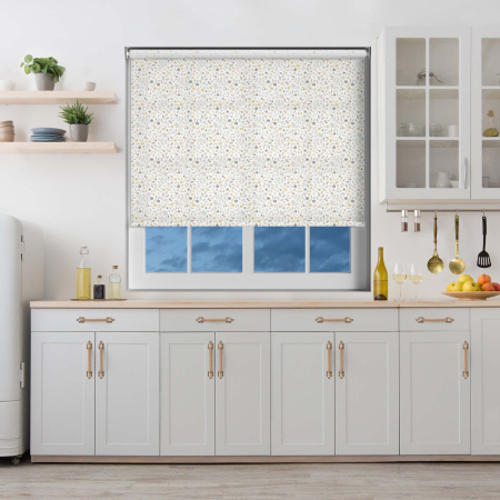 Floral Scatter Mustard Cordless Roller Blinds