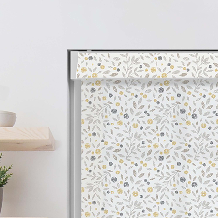 Floral Scatter Mustard Pelmet Roller Blinds Product Detail