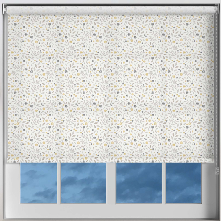 Floral Scatter Mustard Roller Blinds Frame