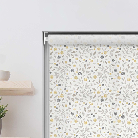 Floral Scatter Mustard Roller Blinds Product Detail
