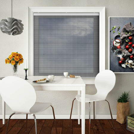 Flyscreen Black Cordless Honeycomb Pleated Blind Closed