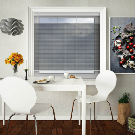 Flyscreen Black Cordless Top Down Bottom Up Honeycomb Pleated Blind Open