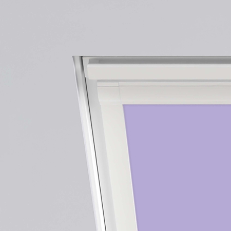 Gentle Lavender (BLACKOUT) Velux Roof Window Blinds Detail White Frame
