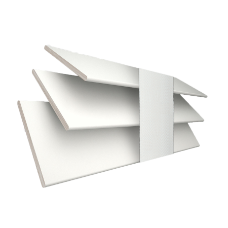 Glacier White with Arctic Tape Wood Venetian Blinds 3 Slats