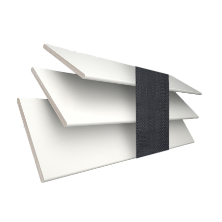 Glacier White with Dusk Tape Wood Venetian Blinds 3 Slats