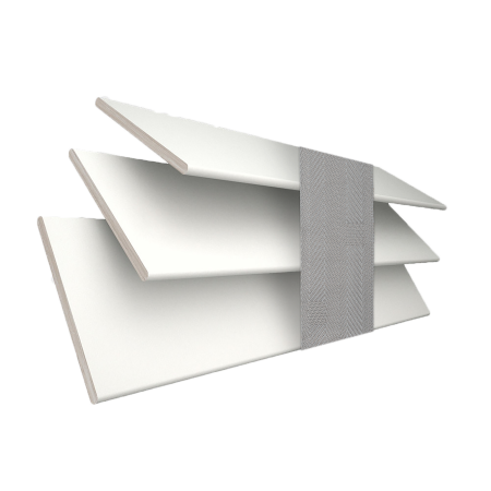 Glacier White with Shadow Tape Wood Venetian Blinds 3 Slats