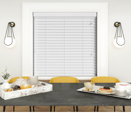 Gloss Pure White Wood Venetian Blinds
