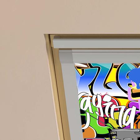 Graffiti (BLACKOUT) Velux Roof Window Blinds Detail