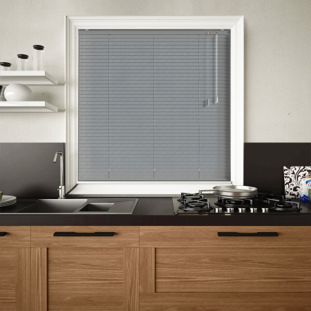 Grey Perforated Venetian Blinds