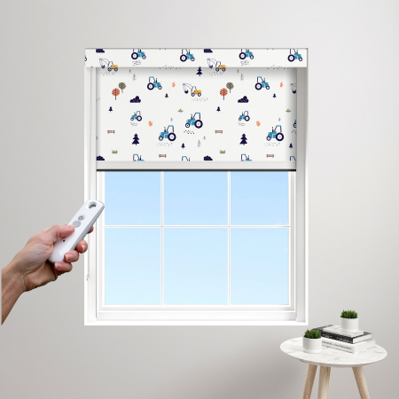 Harvester Blue Electric BlocOut Cassette Blinds Edge Fit