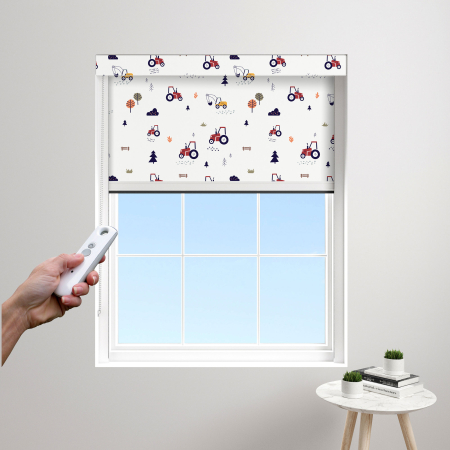 Harvester Red Electric BlocOut Cassette Blinds Edge Fit