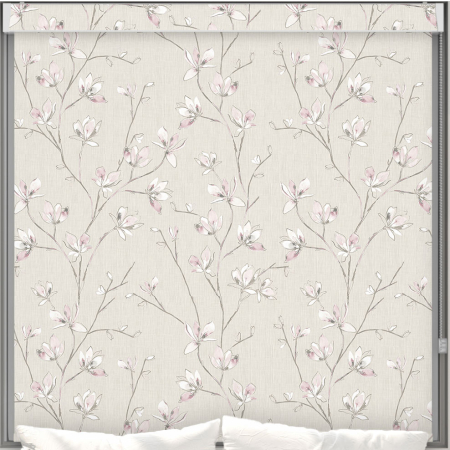 Iris Blush Blackout Pelmet Roller Blind Cropped Image