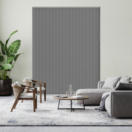 Jeren Grey Rigid PVC Vertical Blinds