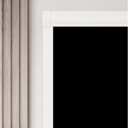 Jet Black Electric BlocOut Cassette Blinds Inside Fit Close Up