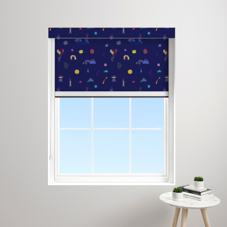 Joyful Cosmonaut XL Bloc Blinds Cassette Blinds Inside Fit Close Up