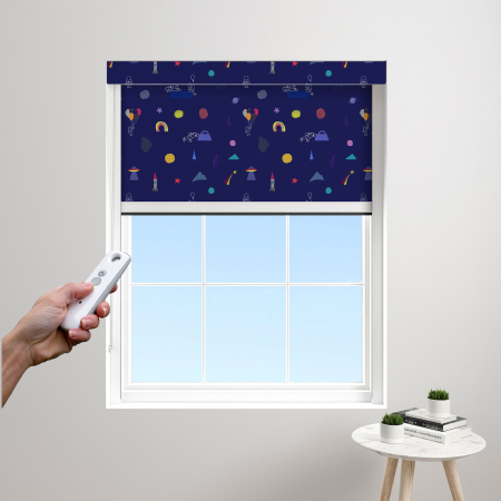 Joyful Cosmonaut Electric BlocOut Cassette Blinds Edge Fit