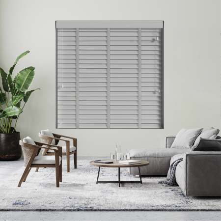 Kalm with Lunar Tape Wood Venetian Blinds