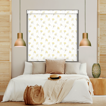 Kyoto Yellow Blackout No Drill Roller Blind