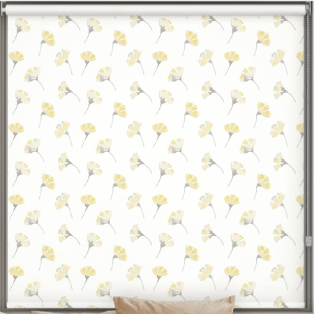 Kyoto Yellow Blackout Roller Blind Cropped Image