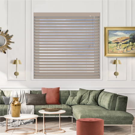 Latte Cream Venetian Blinds Open