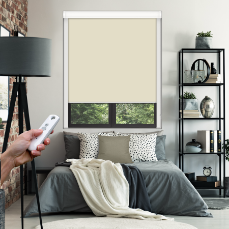 Latte Electric BlocOut Cassette Blinds Inside Fit