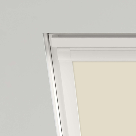 Latte (BLACKOUT) Keylite Roof Window Blinds Detail White Frame