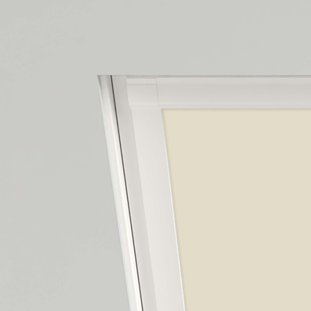Latte (BLACKOUT) Rooflite Roof Window Blinds Detail White Frame