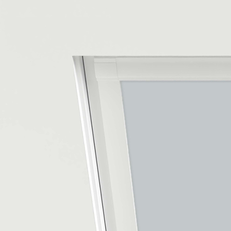 Light Grey (BLACKOUT) Aurora Roof Window Blinds Detail White Frame