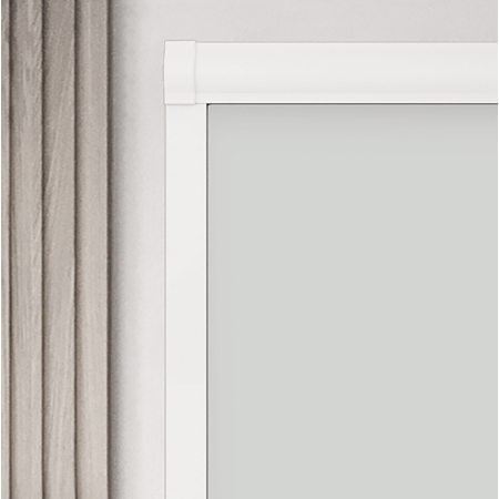 Light Grey Electric BlocOut Cassette Blinds Inside Fit Close Up