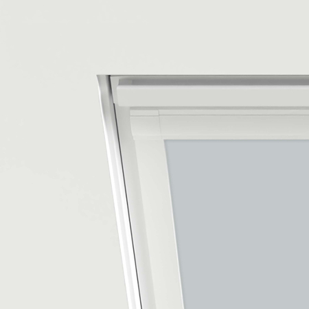 Light Grey (BLACKOUT) Keylite Roof Window Blinds Detail White Frame