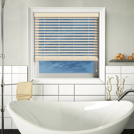 Linara Faux Wood Wood Venetian Blinds Open