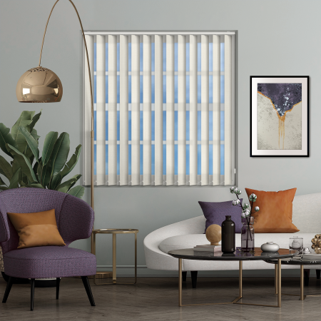 Linen Cotton Vertical Blinds Open