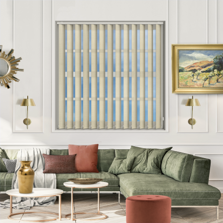 Linen Cream Replacement Vertical Blind Slats Open