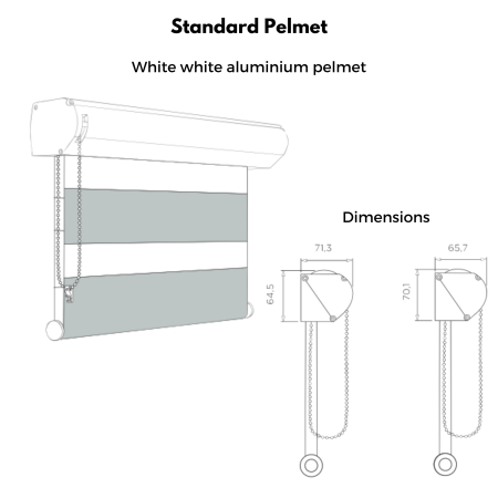 Lula White Day and Night Blind Standard Pelmet