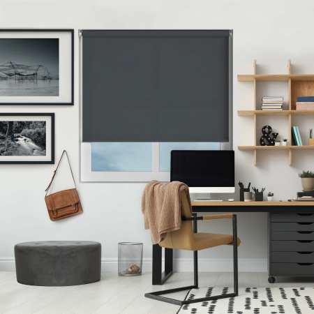 Luxe Anthracite Cordless Roller Blinds