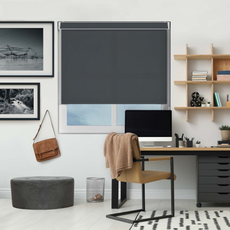 Luxe Anthracite Pelmet Roller Blinds