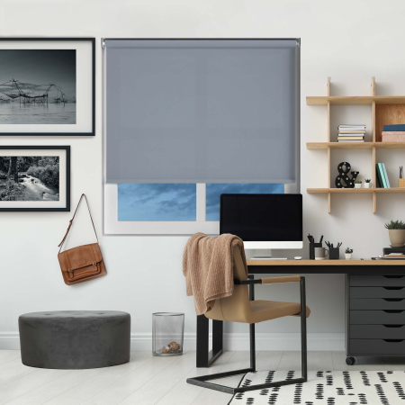 Luxe Blue Haze Cordless Roller Blinds